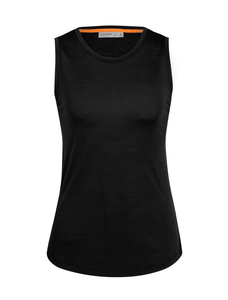 Women's Icebreaker Merino Sphere II Tank T Shirts Black | CA 1375LISH